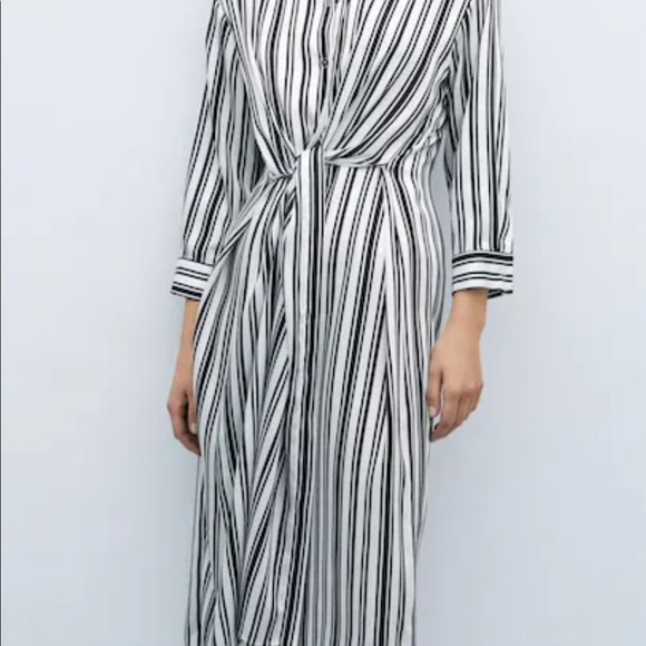 Zara stunning striped shirt satin dress 🌸 super smart, brand new - Picture 4 of 4